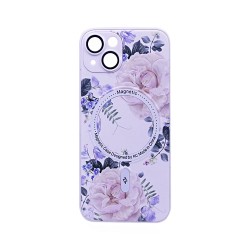 Capa Magnética com Desenho de Flores para Apple iPhone 13 Branco Capa Magnética com Desenho de Flores para Apple iPhone 13 Branco
